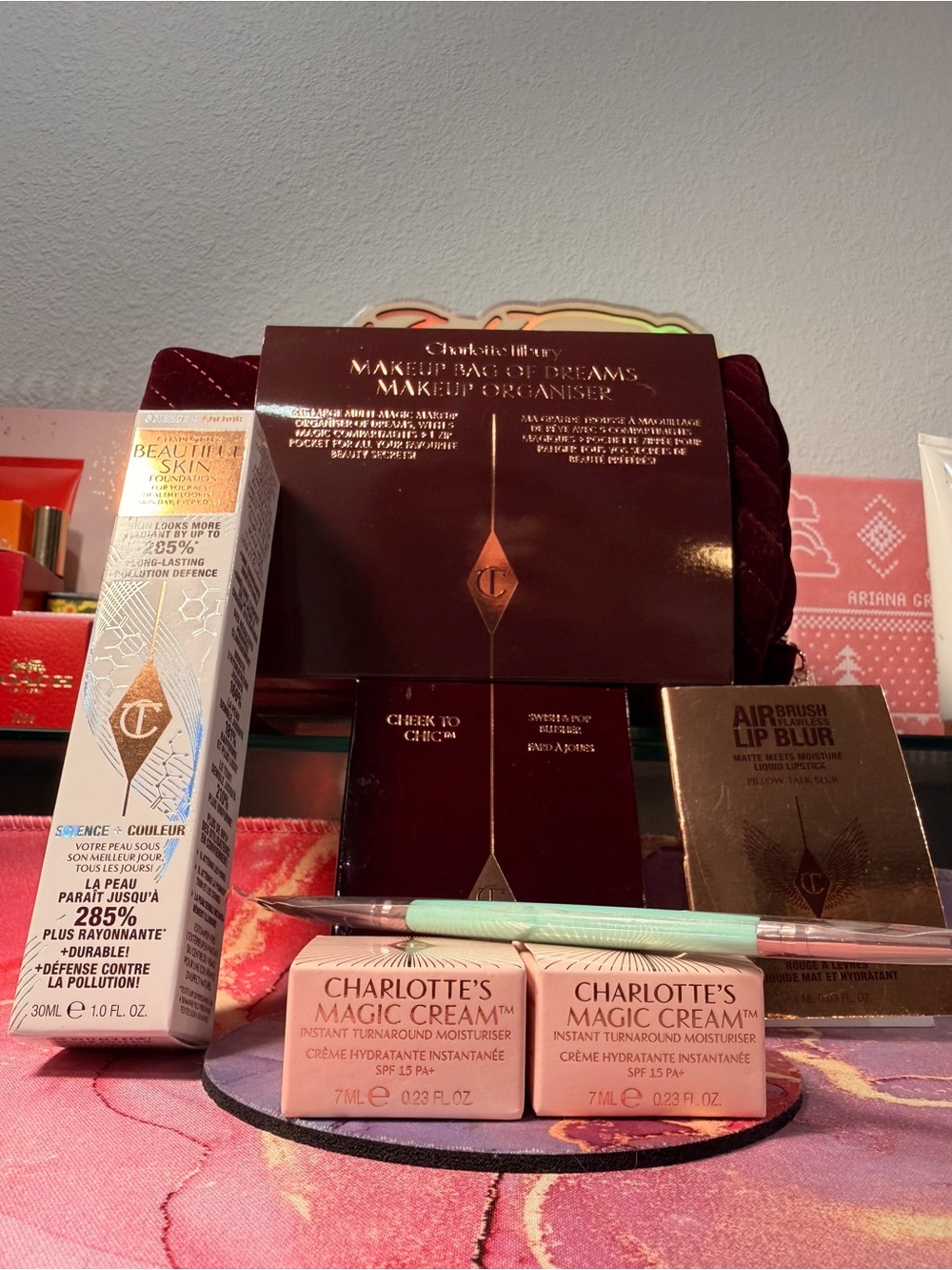 Charlotte Tilbury Makeup Set in Burgundy and Rose Gold